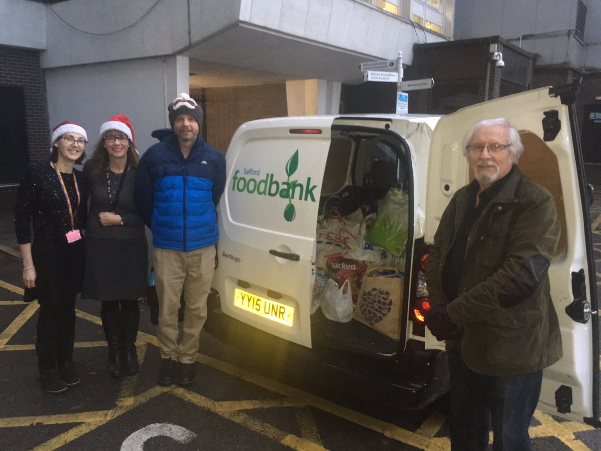 HeskG's tweet photo. @feedsalford @SalfordFoodbank @MargaretRoweUoS @TheLibraryUoS @SHUSU_Research @One_Stop_Social @GMSWAOfficial @JointProgramme @ShelaghLtd @SalfordCouncil @MASocialWork @SalfordUniNews @SalfordNews Well done @feedsalford   @SalfordUniSW for organising this collection &amp; thanks to the generous people who donated! An absolute joy to see the 700  tins and packets of food loaded into @SalfordFoodbank van today!! You did it!! @UoS_HealthSoc  @USInternalComms @MargaretRoweUoS https://t.co/Fr15L0KUgi