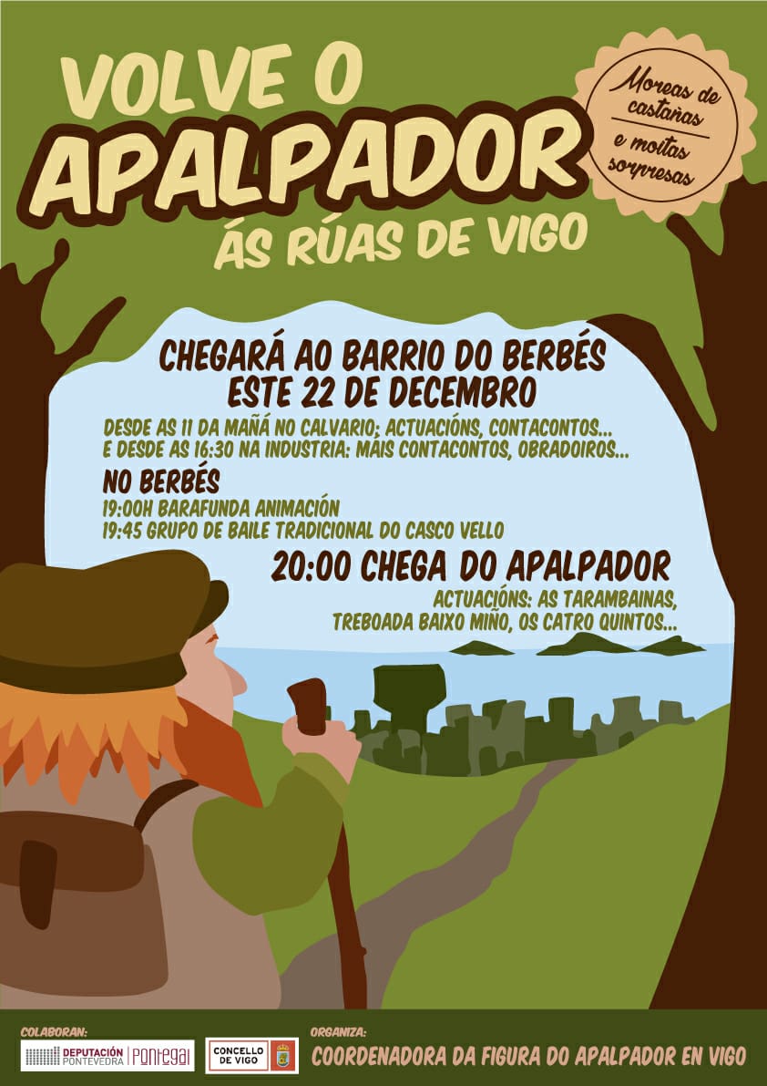 ACOCastrodeVig1's tweet photo. A Asociación O Castro, integrante da Coordinadora da Figura do Apalpador en Vigo, quere convidarvos o día 22 de decembro para a chegada do noso Pai Natal, O Apalpador!!. https://t.co/B2WUaFrUKH
