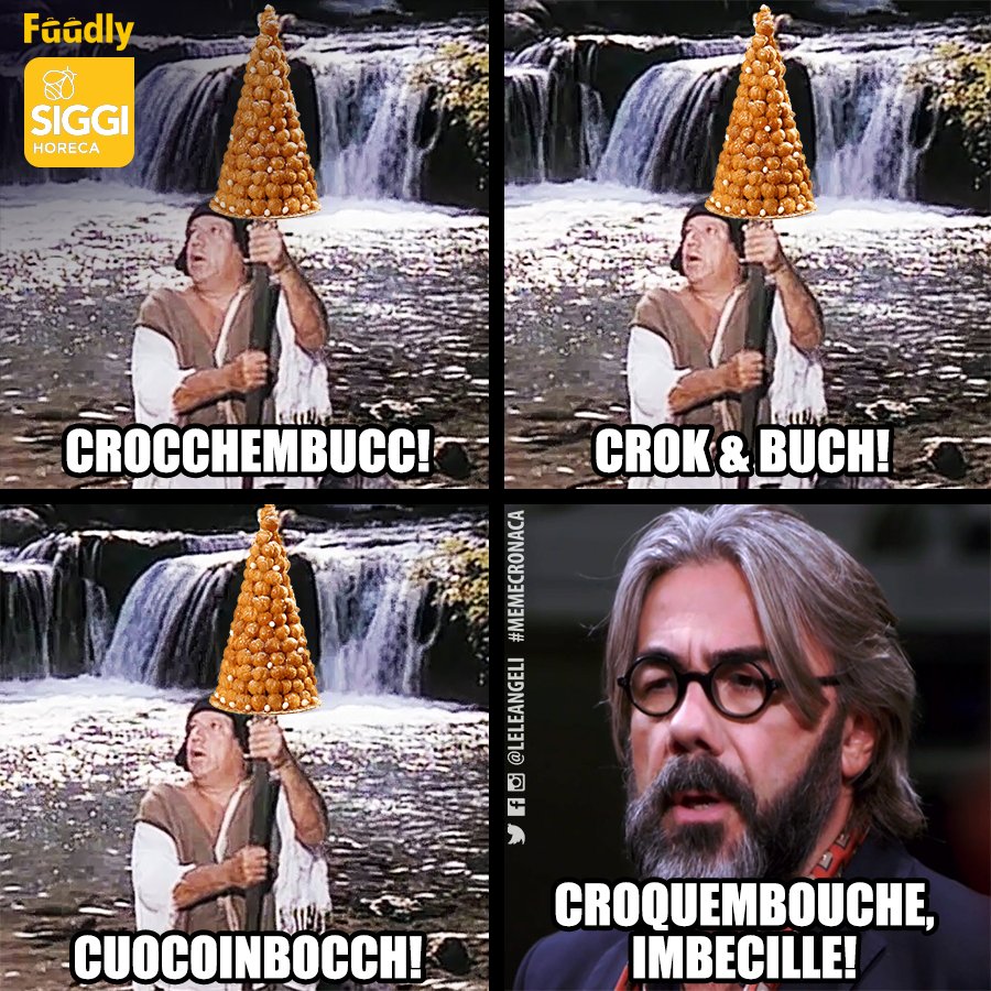 LeleAngeli's tweet photo. Ma come si pronuncia.... Croquembouche?! 😱😂 @chefleveille
#memecronaca #ilristorantedeglichef #divanofuudly #chefdonnasiggi #fantozzi #superfantozzi #paolovillaggio @Raidue @DivanoFuudly https://t.co/umxoJeEJVE