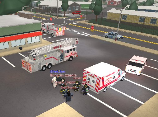 Later tonight, while at training, SCFD personnel were dispatched to the Dairy Queen, or ingame called Grill &amp; Chill for a fire alarm activation. Command 90 arrived to a fully involved structure fire. Tower 23 and Engine 11 made a quick knockdown while Medic 73 did Rehabilitation.