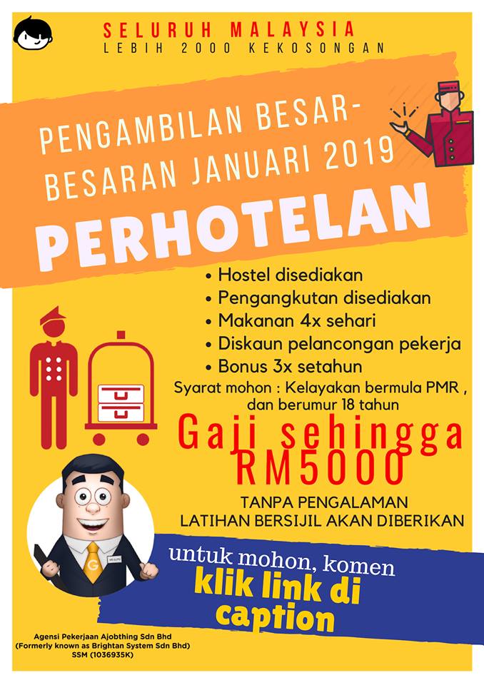 Maukerja On Twitter Kerja Kosong Perhotelan Jan 2019 Https T Co Cly85ztmbv Pengambilan Segera Pekerja Hotel Seluruh Malaysia Gaji Rm2200 Rm5000 Jawatan Yang Ditawarkan Manager Supervisor Supervisor Assistant