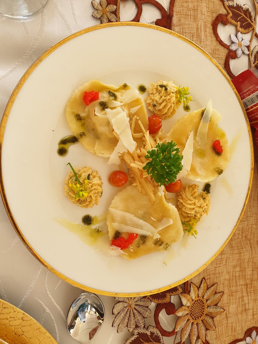 FredericaTuita's tweet photo. Lobster ravioli mostly made from locally grown and sourced ingredients #AgTonga #EatLocalTonga https://t.co/DLaxovttfs