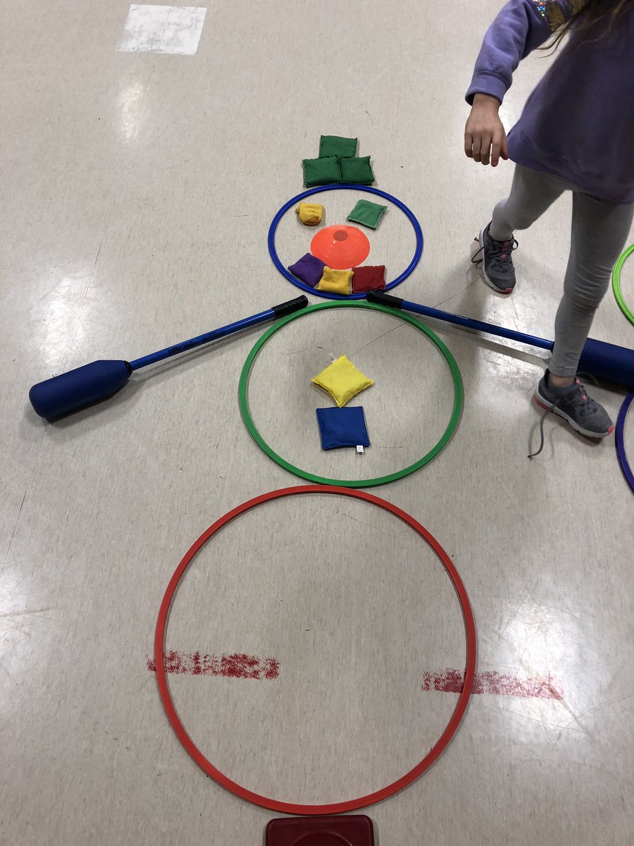 MrGrimaPE's tweet photo. My students had a blast exploring their creative side while constructing snowmen out of P.E. Equipment. #GameOn2018 #ParsonsSpark #GSDPride @superGSD @villak_villa https://t.co/2iQBr6GARC