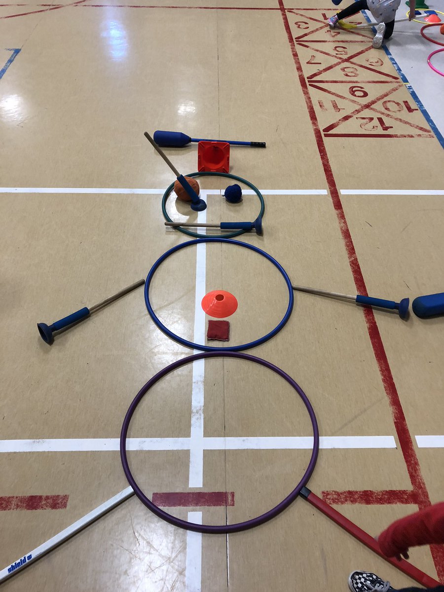 MrGrimaPE's tweet photo. My students had a blast exploring their creative side while constructing snowmen out of P.E. Equipment. #GameOn2018 #ParsonsSpark #GSDPride @superGSD @villak_villa https://t.co/2iQBr6GARC
