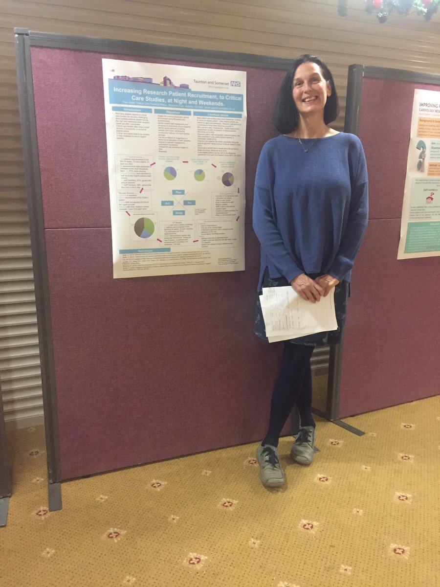 hutter_joanne's tweet photo. My colleague Trish Doble promoting her Poster at the #RNFSW18 ‘Improving out of hours recruitment to Critical Care Trials’ @mphresearch @MusgrovePark https://t.co/xdQLMxPJfs