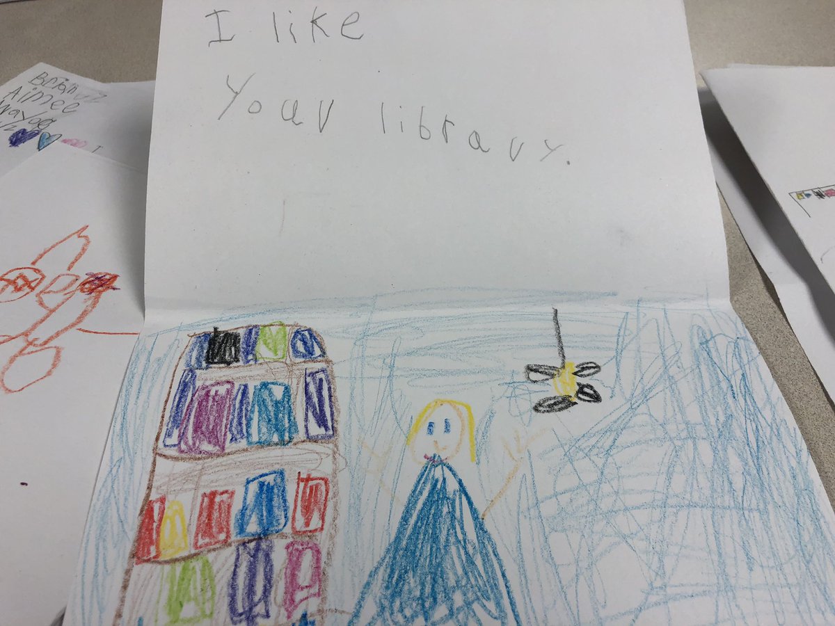 RobyCardinal's tweet photo. Love hearing kindergarten walk into the library saying ,”Hello library!”... Then I got some amazing Christmas cards! Melts my heart @KnickrehmGI #KindergartenLove #BeGrand #ComputersRock #MadeMyDay #WeAreGIPS https://t.co/ZOQYx5u0Gi