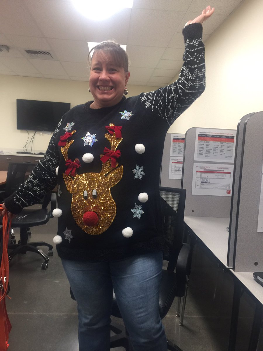 Our Operations Manager showing off her awesome Christmas sweater. #christmasiscoming @KathleenCGately
