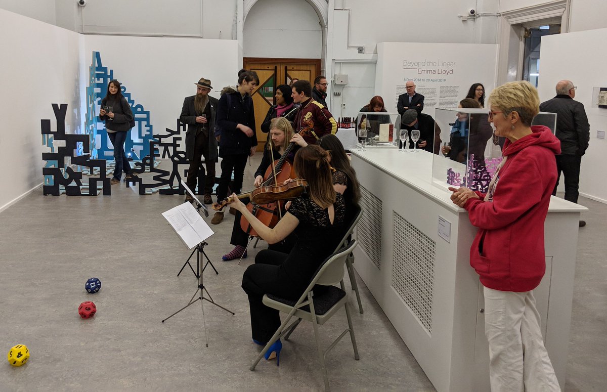 Emmalloydart's tweet image. Third photo set of #beyondthelinear PV @SalfordMuseum including photos from the first ever performance of &apos;Roll Play&apos;, an experimental interactive musical piece developed with brilliant musicians @LukeMooreMusic @HMilroy_Violin &amp;amp; @IzzyBakerMusic