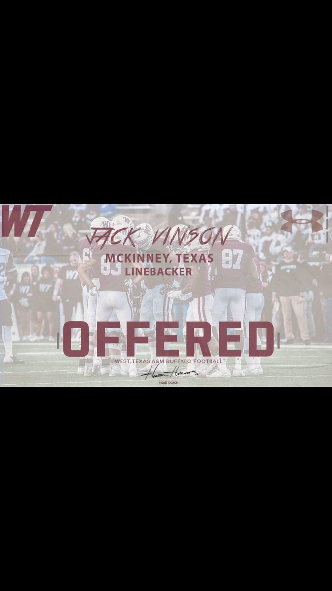 jackvinsonn's tweet photo. I'm extremely humbled to say I've been offered by West Texas A&amp;M University !! @CBassett_80 #RollDamnBuffs #ProtectTheHerd https://t.co/OnfVEW75sX