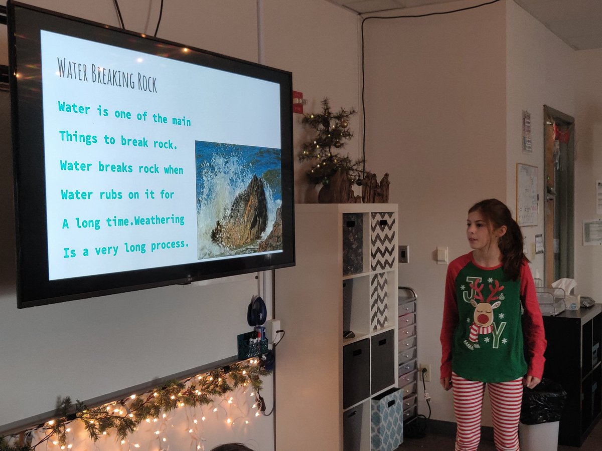 Presenting our Google Slides projects on Weathering, Erosion, and Deposition!