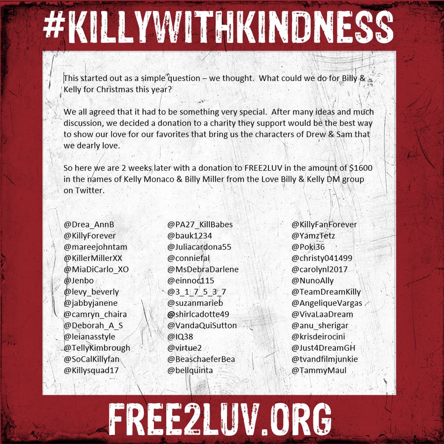 FREE_2_LUV's tweet image. What happens when 42 beautiful game changers AKA the Love Billy &amp;amp; Kelly group come together to spread some serious #KillyWithKindness? Lives are changed! A BIG THANK YOU to @kellymonaco1 &amp;amp; Billy &amp;amp; their amazing fans for standing with us to #ENDbullying &amp;amp; #RockKindness! ❣️🖤❣️