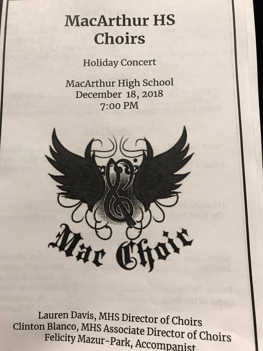 Looking forward to some beautiful choral music tonight from the Irving MacArthur HS Choirs