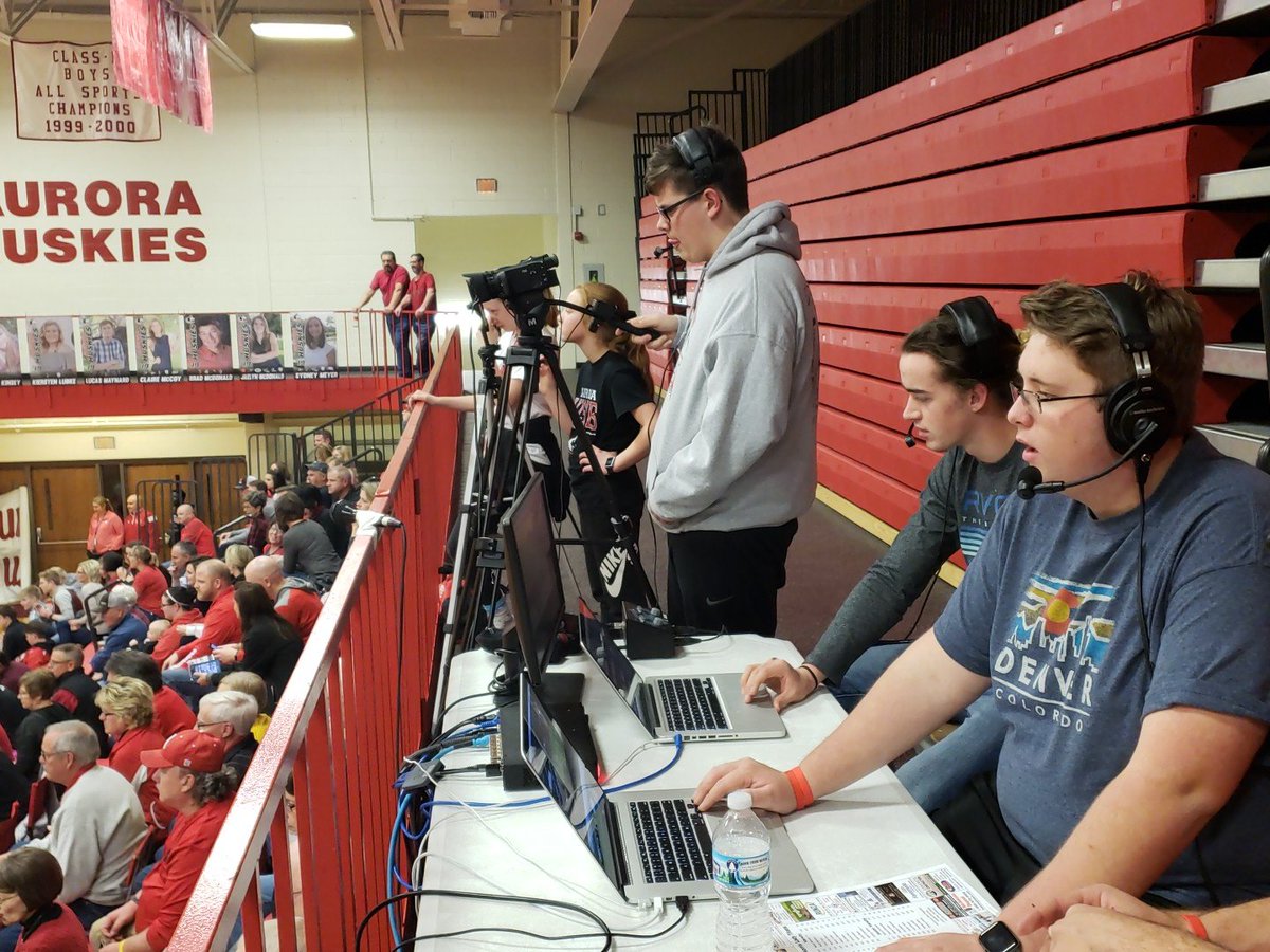 Another night doing what we do. Love what @StrivTV brings to our students #aurorahuskies #contentgen