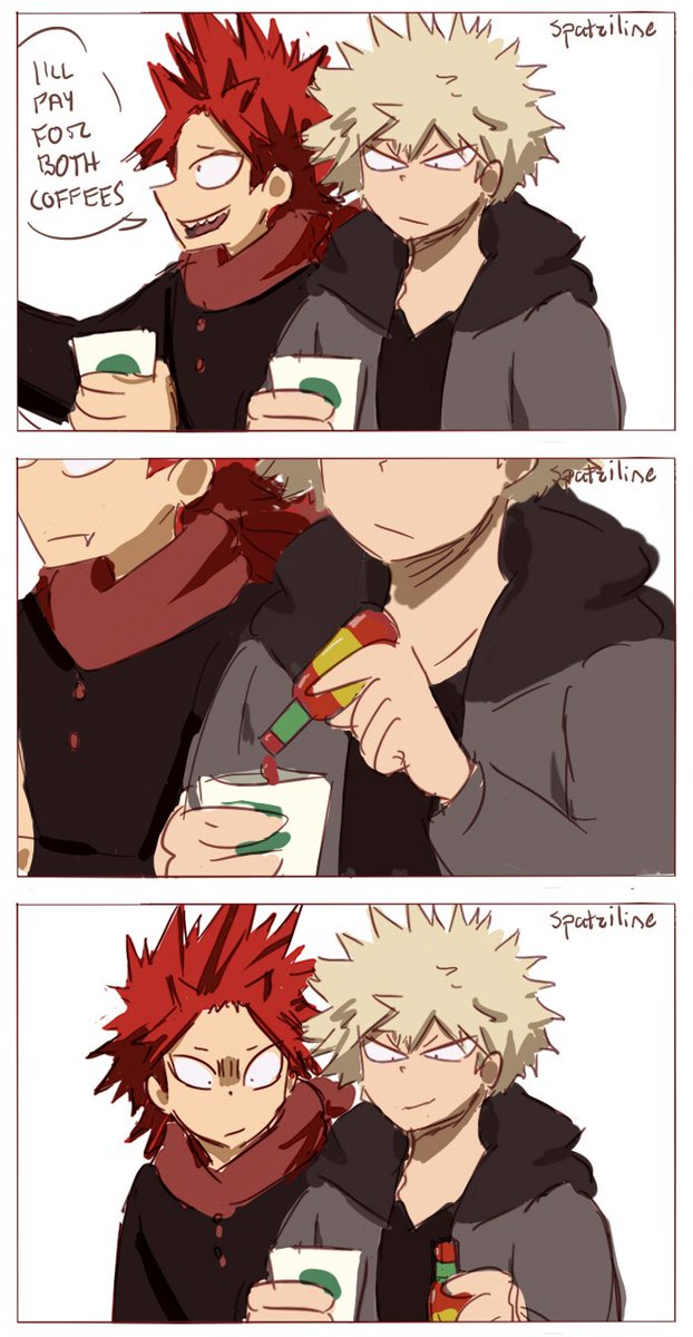 TrevorStJohn1: "What Starbucks drink do you think class 1A'd enjoy?" Hm I really don't know cuz literally the only coffee I order is iced coffee, maybe..iced coffee?LOL IT'S JUST SO GOOD AND IT KEEPS ME AWAKE, I think Kacchan'd do this with any coffee though 