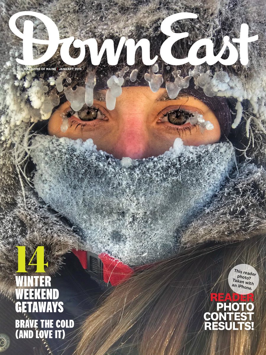 MagazineofMaine's tweet photo. Our January issue is here! In this issue — the results of our annual #DownEastReaderPhotoContest, incredible (and affordable) winter #WeekendGetaways, our new Room with a View columnist, and more. ➡️  https://t.co/qRIg8PMefV

📷  Our first-ever #selfie cover by @christiholmes https://t.co/OuYHDAyPg8