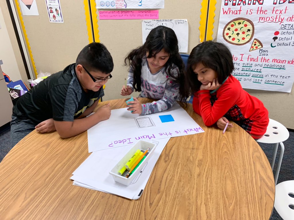 Ms_Charlesworth's tweet photo. Working with our team to discuss the main idea of different informational texts! #63sucess #StevieStars https://t.co/MzGtMhQB0m