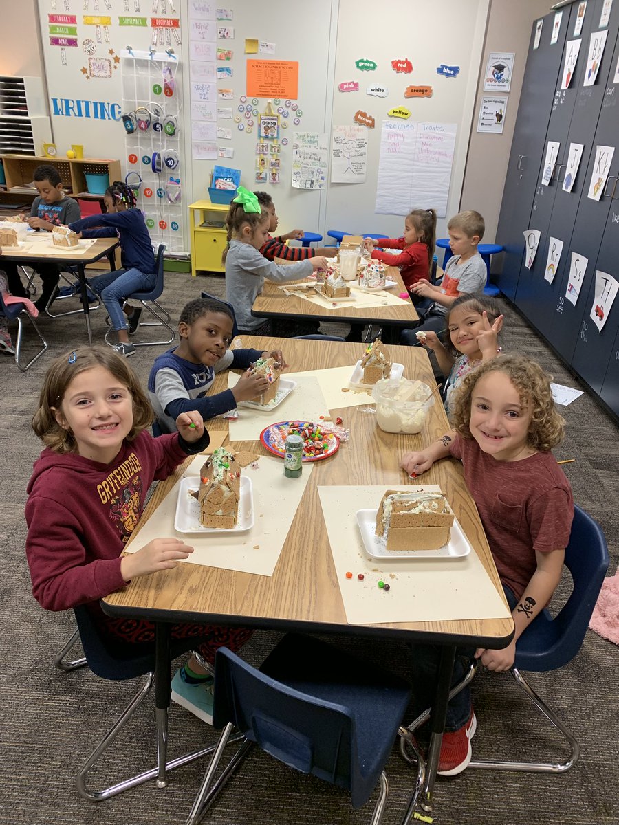 MsFletcher11's tweet photo. Gingerbread houses are a first grade tradition!! https://t.co/D6vZTVHFRh
