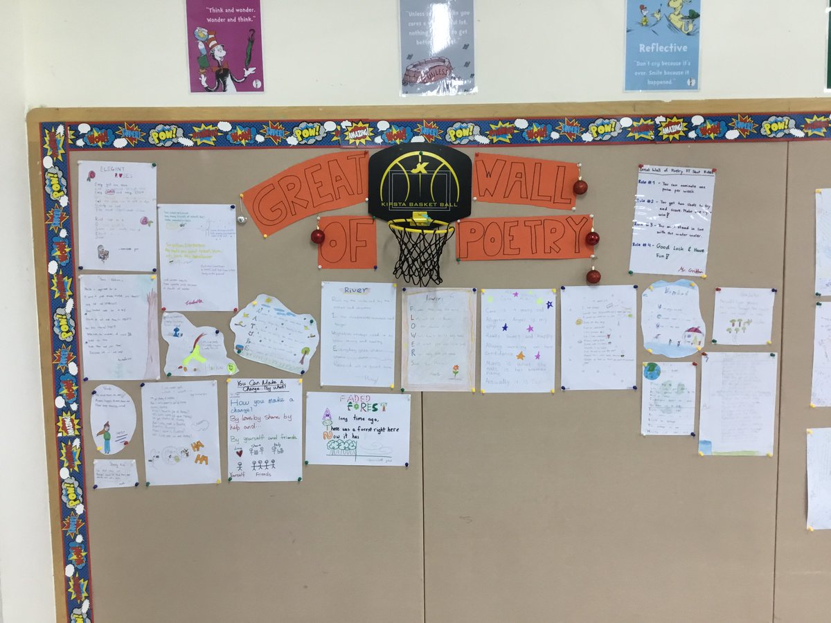 Exploring different types of poetry, while having fun with the arts. Blow-painting and writing haikus. What an awesome activity to watch students working on. Now it's time to explore other types of poetry and get the final pieces up on the Great Wall of Poetry #GoISNS