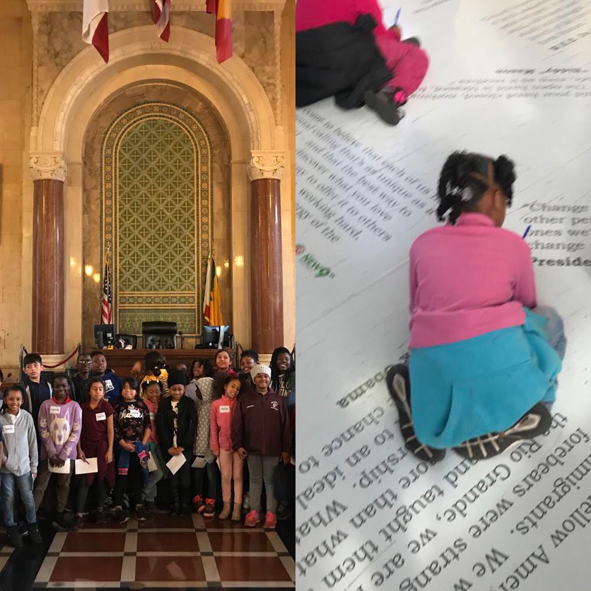 LAsBEST's tweet photo. Taking a tour of #lacityhall & participating in the African American Heritage Month exhibit, was an #amazing and #inspiring #fieldtrip for #lasbestafterschool. Donate to help kids have meaningful experiences outside their neighborhood. https://t.co/PA66DH5c6z #ourcityourkids https://t.co/wHzISLkJ3Z