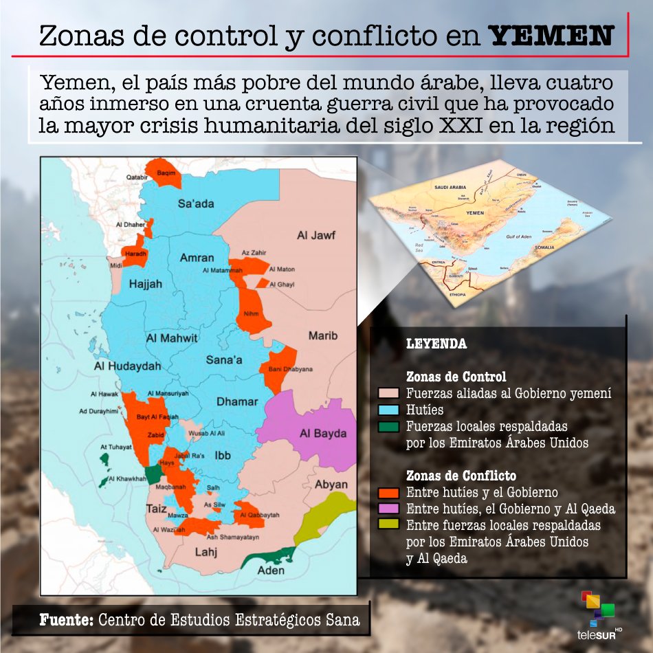 ¿Por qué es #Yemen la mayor crisis humanitaria del mundo? bit.ly/2Ew1Ggt

La guerra en Yemen ha dejado miles de muertos desde 2015, cuando Arabia Saudita y sus aliados intervinieron. Una parte del país está controlada por el gobierno y otra por los hutíes