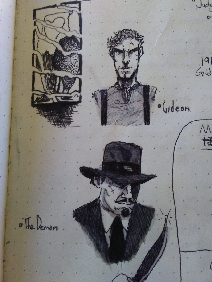 CranstonBran's tweet photo. Another peek behind the curtain. #drawing #sketchbook #comics #makecomics #Gideon #TheMagician https://t.co/CYyB5Xg5gh