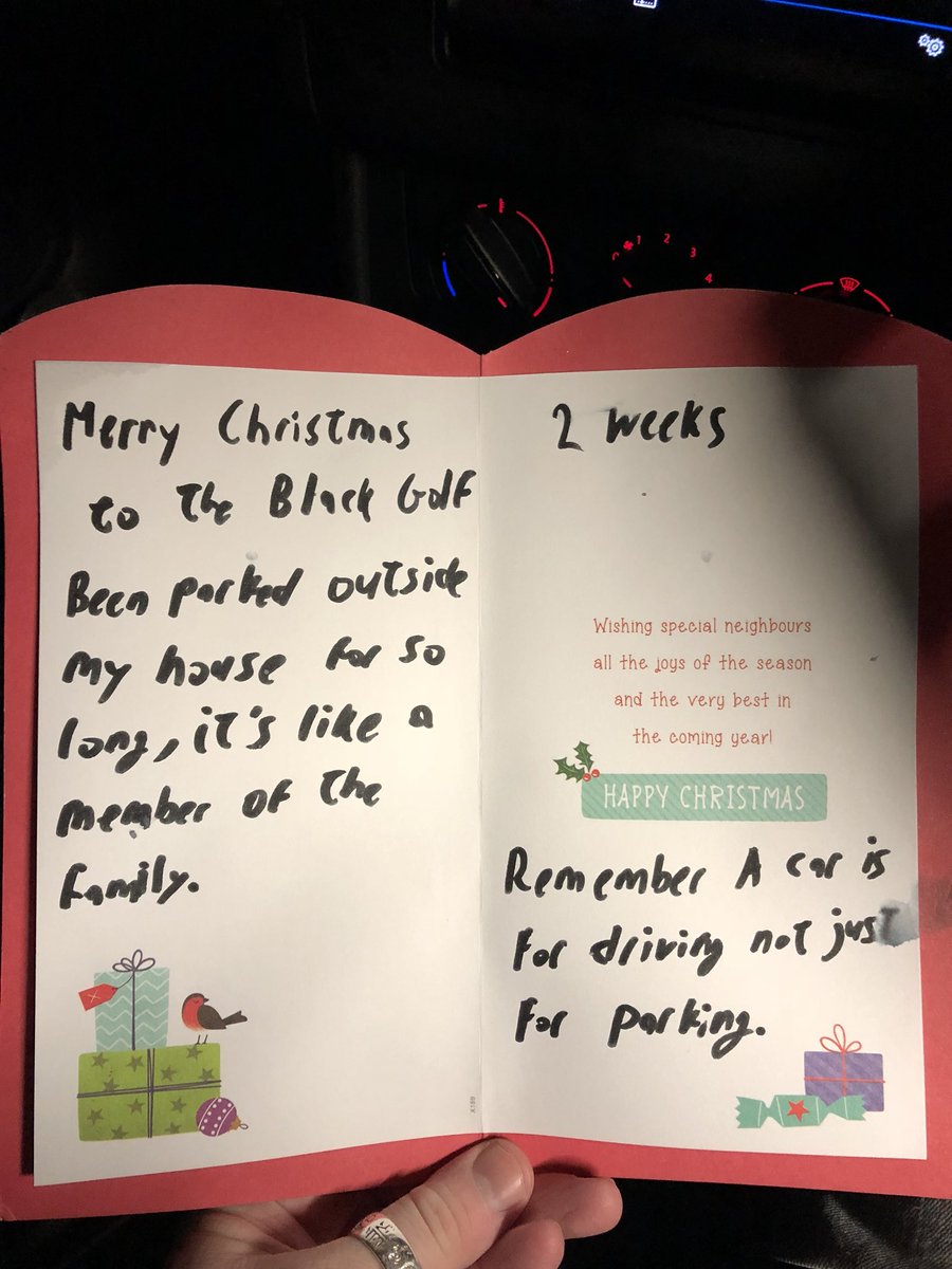 Daniel Cahill On Twitter I Found The Most Passive Aggressive Christmas Card On My Car This Morning Right Back At You