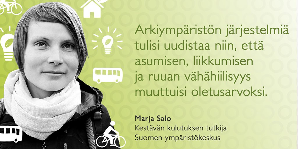 Marja Salo Ratkaisuja-blogissaan: Arkiympäristön tulisi kutsua ilmastotekoihin #kestäväkulutus #hiilijalanjälki syke.fi/fi-FI/Ajankoht…