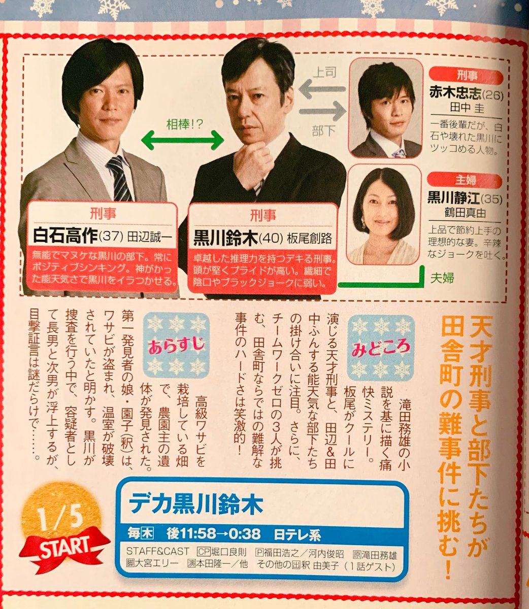 ｋたんlove 今日めぐりめぐって7年前のテレビ誌が来た ちょうど7年前は何がやってるのかな と見たら 私が恋愛できない理由 の最終回の日だった あの終わり方納得しなかったなあ 笑 あとは 新ドラマのとこに デカ黒川鈴木 あと声優やったアニメも