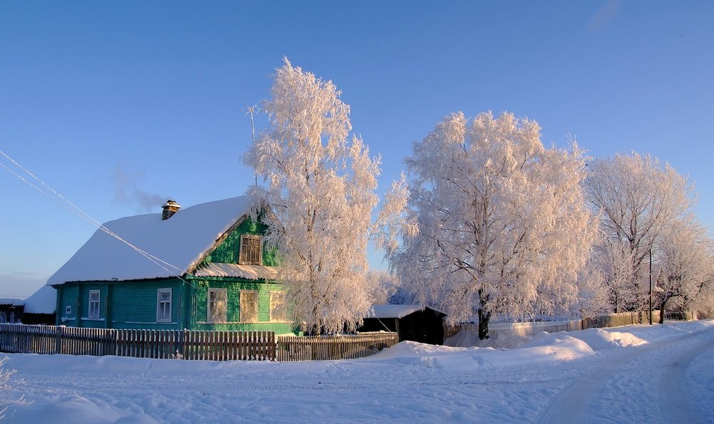фото природы зимой в деревне
