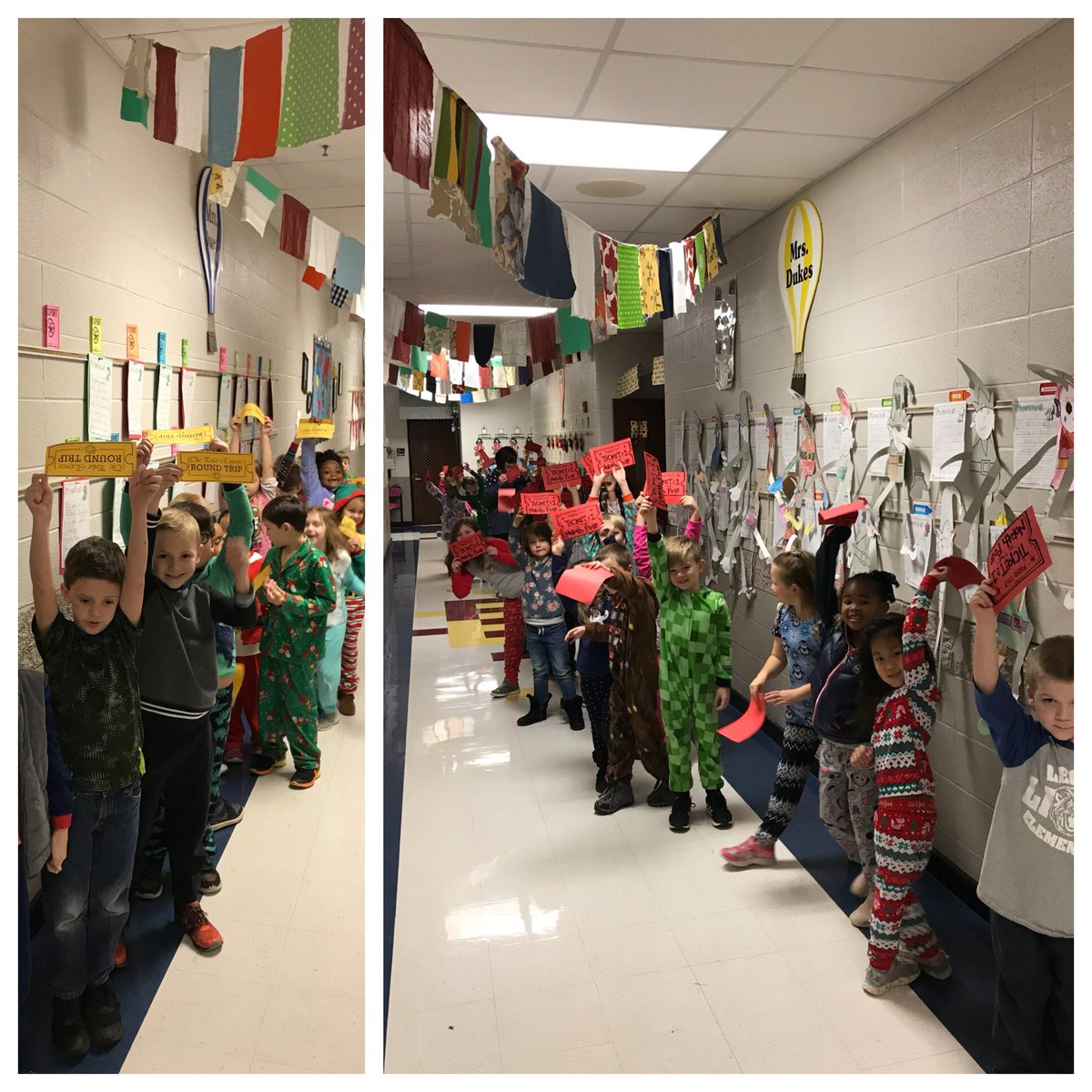 WyRobbwinn's tweet photo. All aboard the Polar Express! First graders @LegacyElement are excited about getting their tickets punched. @MadCoSchools #AllMeansAllMCSS #LESleadstheway https://t.co/qc0oNz8Zli