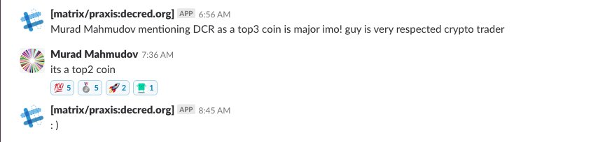 traderminer's tweet image. Nice! Go Go Go @decredproject ! Thanks @MustStopMurad :D $DCR $BTC #governance #blockchain