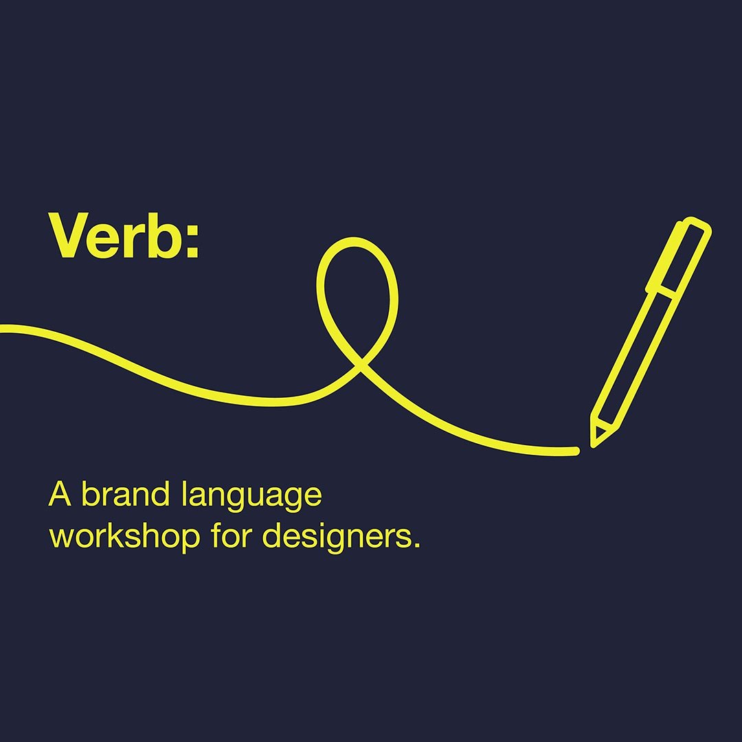 Verb: A one-off brand language workshop for designers.

Develop the skills and confidence needed to use words in powerful and creative ways. 

Two workshops running in Melbourne on Tuesday,19 and Thursday 21 February 2019, link here.
 agda.com.au/resources/news…