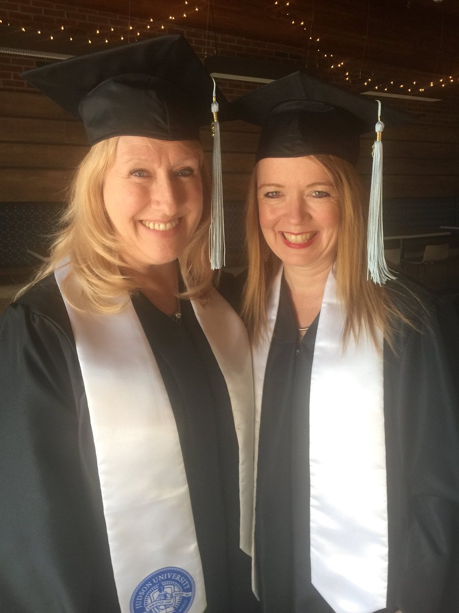 laurie_ringe's tweet photo. So proud of my friend, Julie Johnson, for winning the Light of Literacy award at our graduation #mlit10 #JUgraduation2018 @JudsonULiteracy last Saturday.  You are amazing. So happy we went on this journey together! https://t.co/l3v5Su1jpd