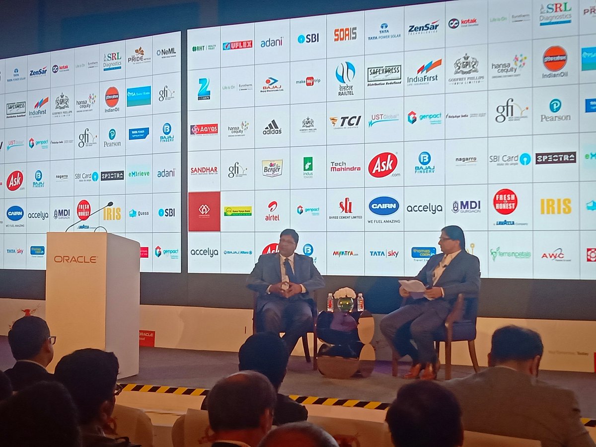 Oracle_India's tweet image. Prasad Rai in conversation with Hardayal Prasad - MD &amp;amp; CEO, @SBICard_Connect discussing the wonders @OracleHCM did for their business, at the Impact for Business Summit in #Bengaluru. #LetsGetSaaSy