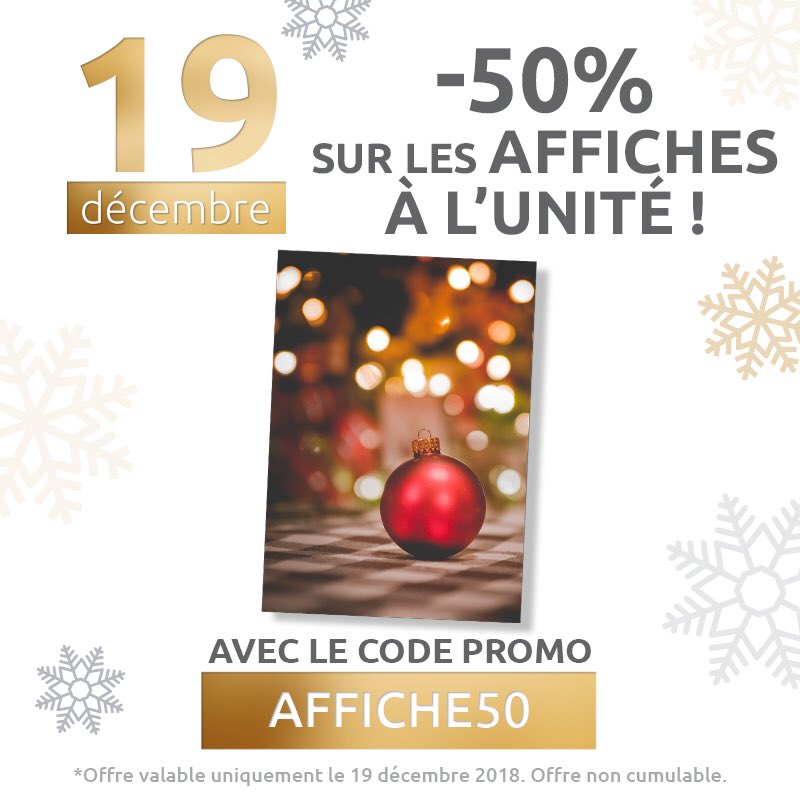 COMOPRINT's tweet image. Aujourd’hui et seulement aujourd’hui 50% de réduction sur les affiches à l’unité ! 😱🎁🔥 N’attendez plus et foncez sur comoprint.com ! 
.
#affiche #poster #unité #déco #Noël #Decembre2018 #December #Avent #Calendrier #Surprise #Offre #Promotion #Promo #Remise #Reduc