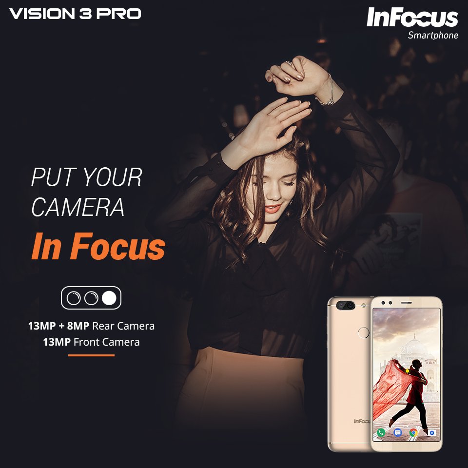 InFocus_IN's tweet image. #Vision3Pro is the real Pro loaded with a larger aperture, higher resolution &amp;amp; flash will help your camera capture perfect shots in the dark. Brighten every night shots with this fabulous device.