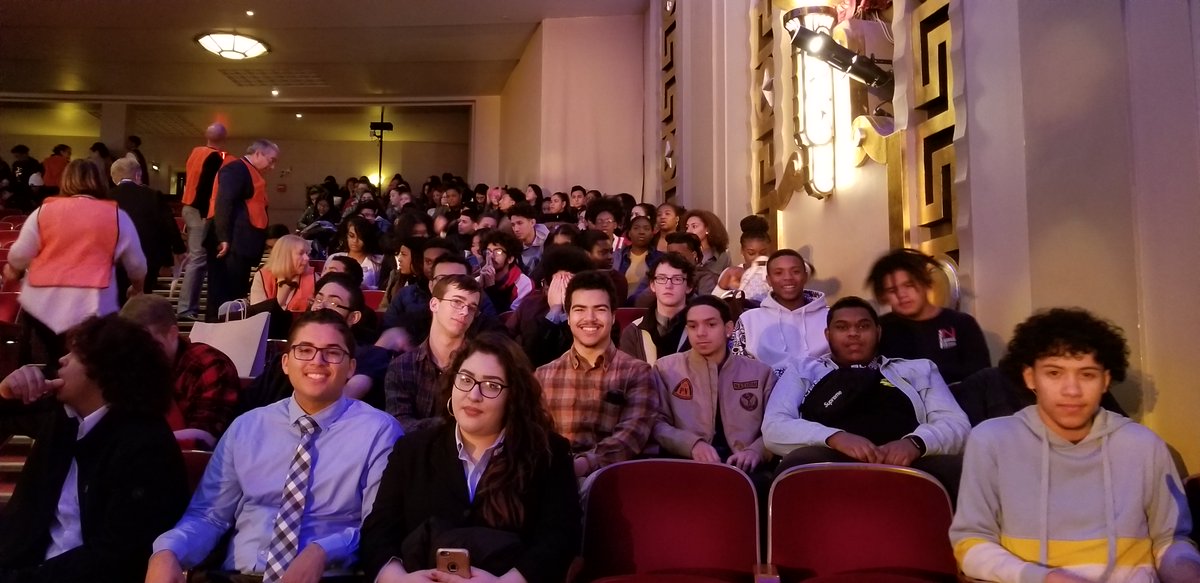 CTTechHS's tweet image. History came alive for students at #PrinceTech @Goodwin_THS and @BullardHavensTH as they headed to the state capital to see the award-winning musical “#Hamilton.&quot; Students watched the show, but also spoke with cast members about behind-the-scenes theater production.