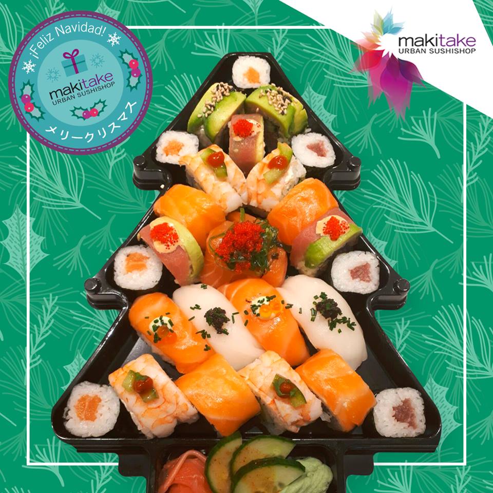 Makitakesushi's tweet photo. En #Makitake ponemos el árbol de #Navidad…y después lo llenamos de #sushi y lo bautizamos como #Navibox. Y por 29€ hasta te lo dejamos comer si lo encargas en nuestras tiendas de #BoadilladelMonte #VillaviciosadeOdón #Mahón y #Ciutadella https://t.co/OtDQzrrJye