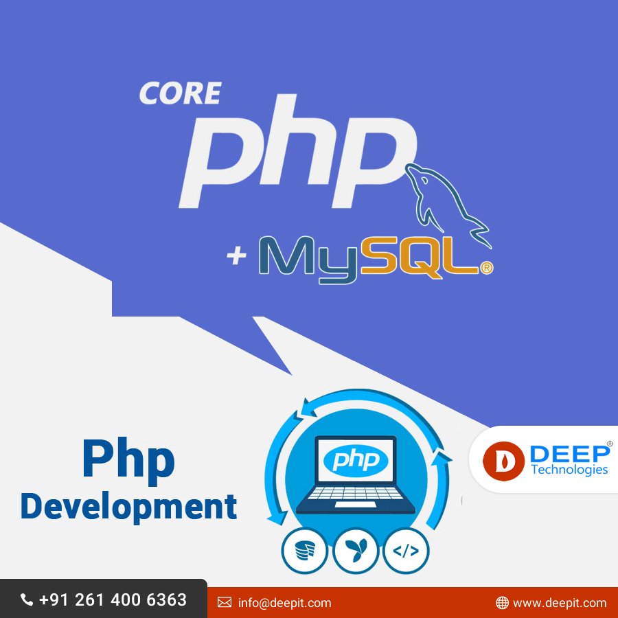 deepitcom's tweet image. Create Dynamic #Website with #Core_PHP. Enlarge your #Business and #Services with it. For More Info Visit our Website:- deepit.com & Email: info@deepit.com & Call: +91 261 4006363
