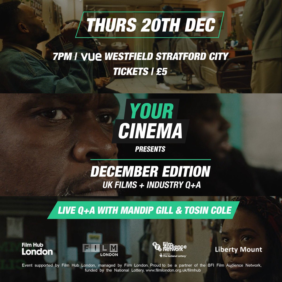 YourCinemaFilms's tweet photo. Tomorrow is going to be a movie
https://t.co/GwQtxiQ96T Four short films;
Live Q&A w/ #DoctorWho @MandipGill & @TosinCole
GET LIMITED TICKETS HERE!
#OurStars #DecemberScreening #UKFilm https://t.co/6xZvMXt5BW