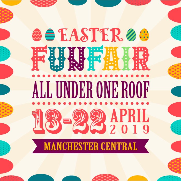 ilindsey81's tweet photo. I've just registered for the Easter Funfair at Manchester Central - 13th - 22nd April 2019 https://t.co/bmf5PmYYUX https://t.co/6eHLwoQlLN