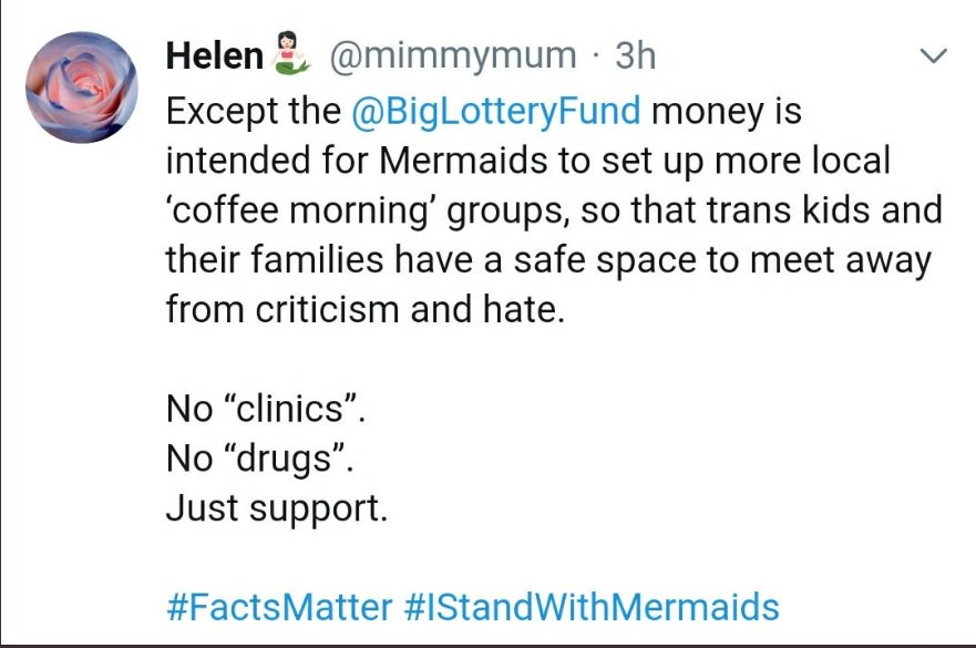 Could it be that Mermaids received charitable funding from the Tudor Trust with the intention of frightening and silencing critics? Why would a children's charity need a £94,000 legal fund? Especially if they are 'only running coffee mornings' as they claim.. h/t  @Neverfallingfo1
