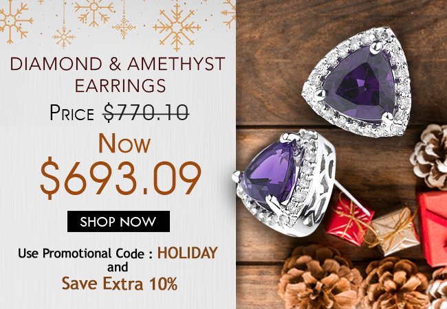 my_solitaire's tweet photo. These breathtaking Amethyst and White Diamond Earrings exhibits a trillion-cut amethyst accented with forty two splendid White Diamonds in 14K White Gold.

Use Promotional Code HOLIDAY and Save Extra 10% !

Shop Now : https://t.co/ErIW1yyDyR
#jewelry #giftforher #earring #studs https://t.co/0CWRHoQU7G