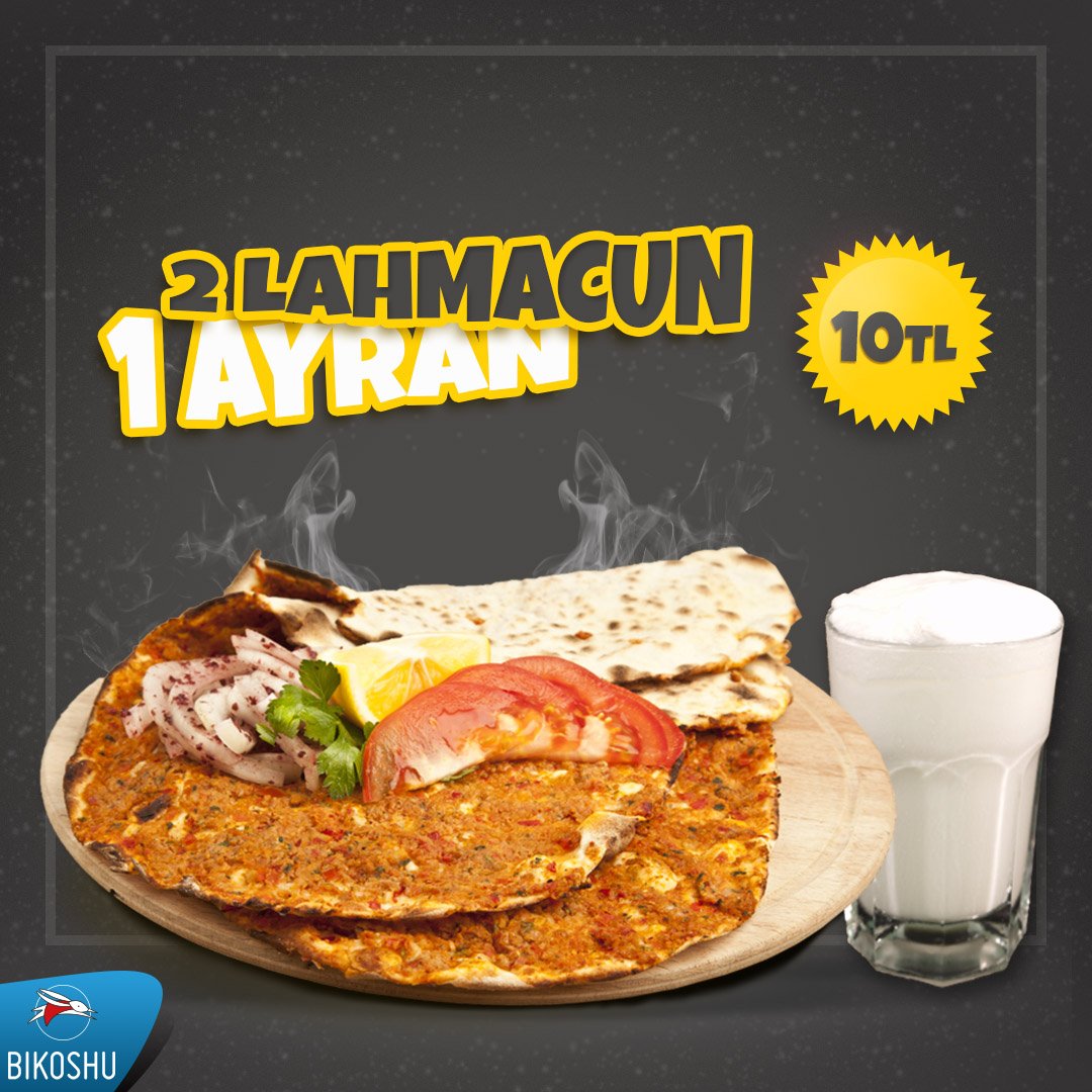 Bikoshu'da hızlı sipariş verme dönemi! 2 Lahmacun 1 Ayran sadece 10TL! 
Hemen sipariş vermek bikoshu.com
#Çarşamba #HerşeyYolunda
#MevsimKışOlunca
