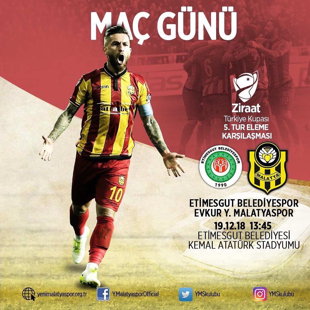 BoyrazHulusi's tweet photo. Ziraat Türkiye Kupası 5. Eleme Turunda, bugün deplasmanda Etimesgut Belediyespor ile gerçekleştirilecek müsabakada Yeni Malatyasporumuza başarılar diliyorum. https://t.co/44yNzQQnwt