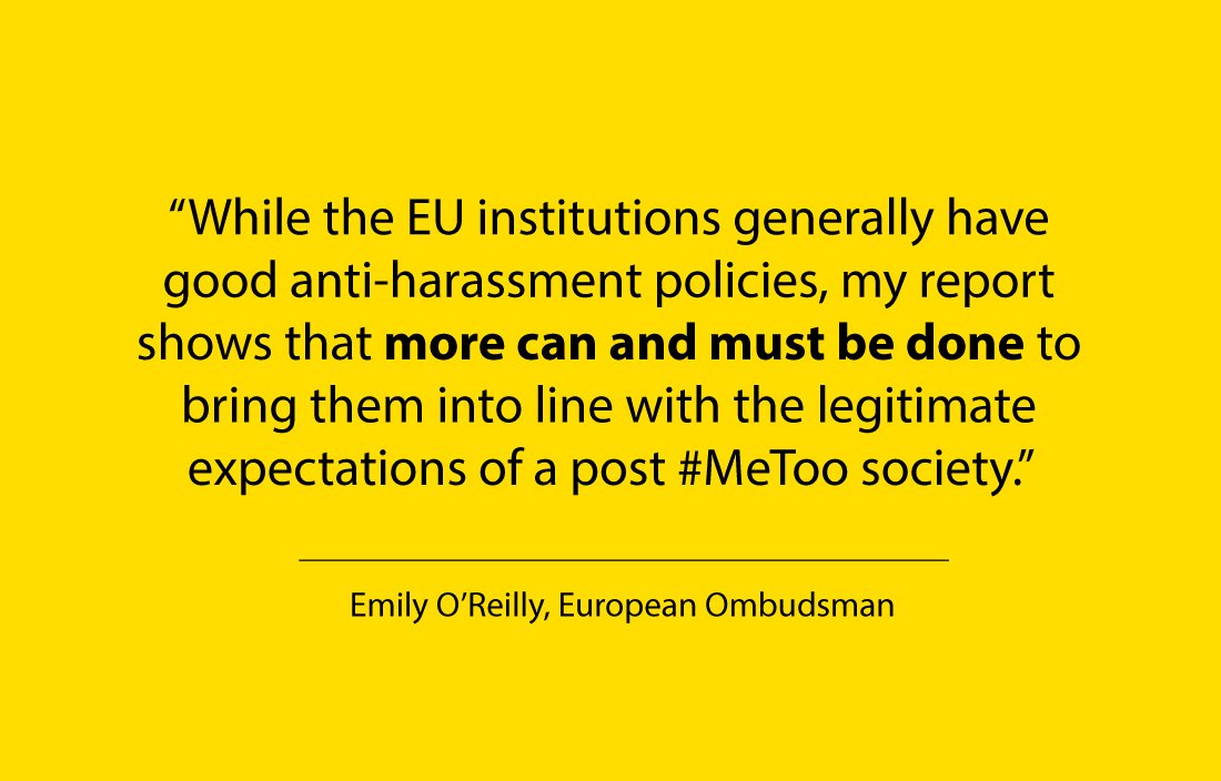 EUombudsman's tweet photo. #EOpress: Ombudsman suggests further anti-harassment measures for EU institutions https://t.co/wUCl7WjeB5 https://t.co/eXibKKjIGH
