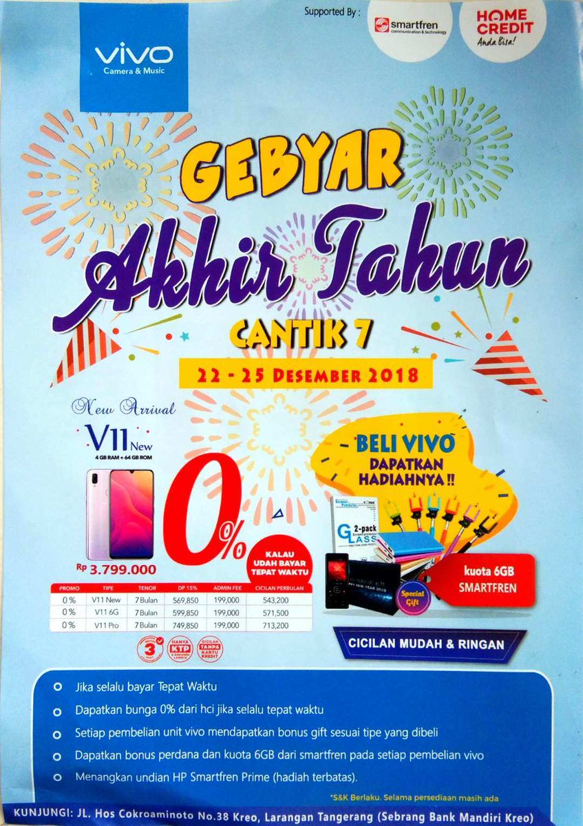 Gebyar Akhir Tahun😎
#homecredit
#VivoV11Pro 
#smartfren 
#tangsel