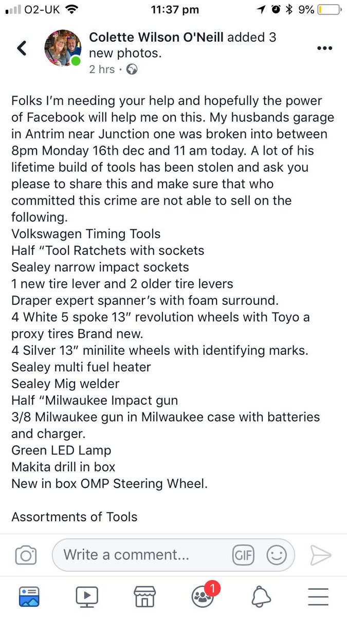 flatinsixth's tweet photo. My brother's garage got robbed early hours of Tuesday morning,  over 30 years of building up his tools were stolen overnight. 
He is absolutely devastated. 
Please can you share this to see if we can get something back,  thanks https://t.co/4EEI23kFa2