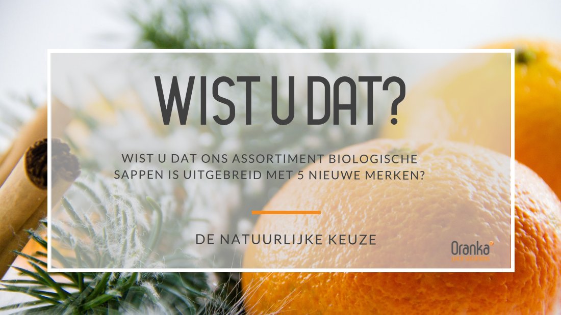 Wist u dat ons assortiment biologische sappen is uitgebreid met 5 nieuwe merken? Bekijk ze op de website. bit.ly/2va8LNr #vijf #nieuw #sappen