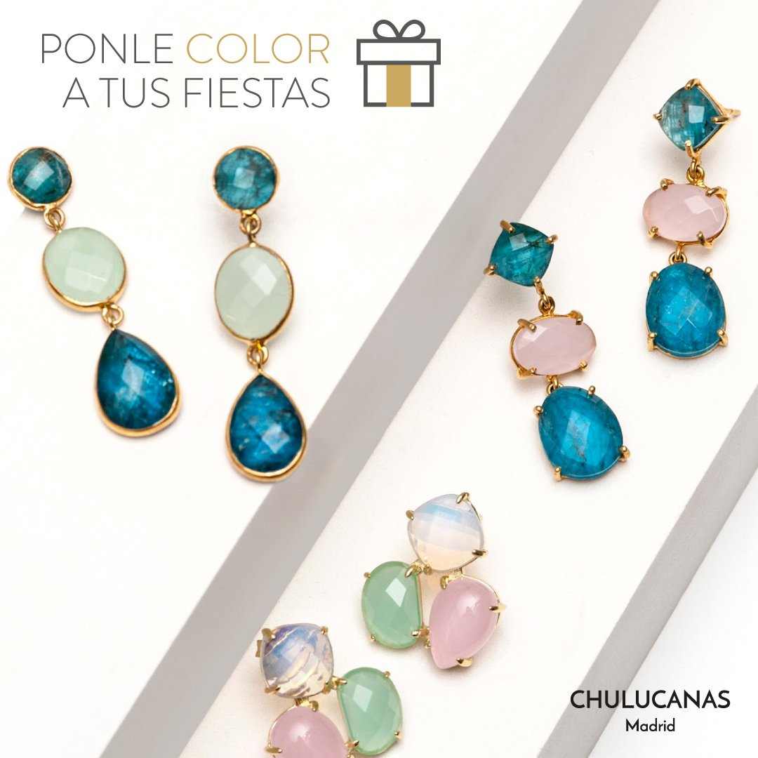 Ponle color a tus fiestas con los más bonitos pendientes de piedras 😍✨ chulucanas.es/181-pendientes